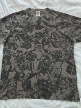 Bay Island Men's Transformers AOP Graphic Tee - Gray